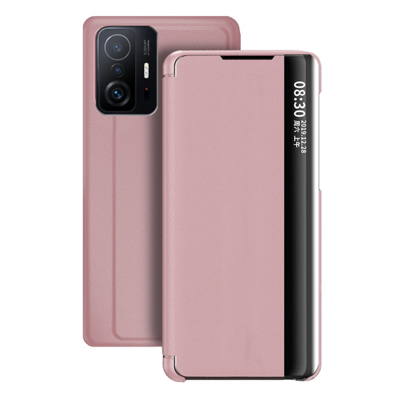 Чохол-книжка для Xiaomi 11T / 11T Pro, Side View, рожевий rose gold