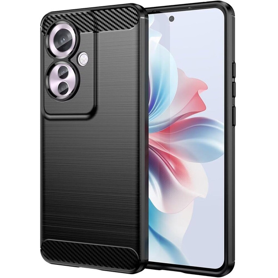 Чехол до Oppo Reno 11F 5G, Carbon, чёрный