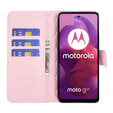 чехол-крышка для Motorola Moto G24 / G24 Power / G04, Rhombus Crossbody Leather, розовый rose gold