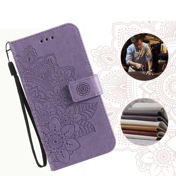 Откидной чехол для Samsung Galaxy M34 5G, Mandala Flower, фиолетовый