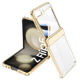 Чехол со стеклом для Samsung Galaxy Z Flip5 5G, PC Case, золотой