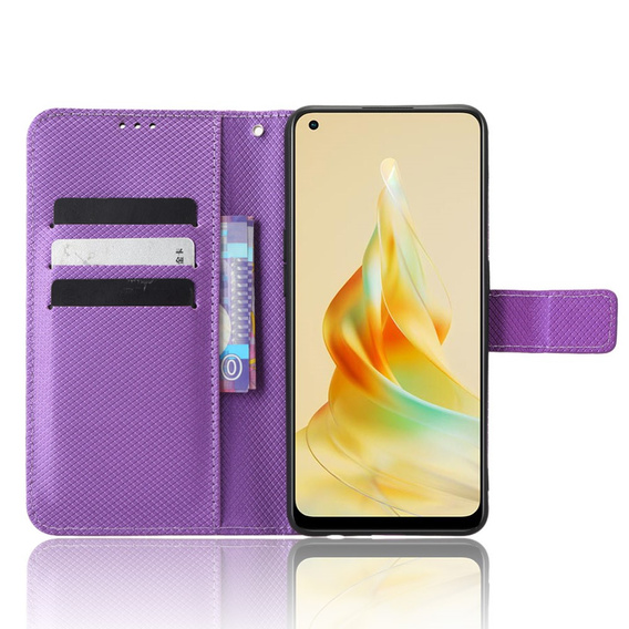 Откидной чехол для Oppo Reno8 T 4G, Wallet Smart Magnet, фиолетовый