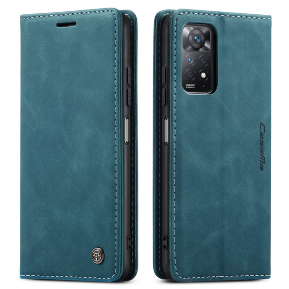 Чехол CASEME для Xiaomi Redmi Note 11 Pro 4G/5G, Leather Wallet Case, зелёный