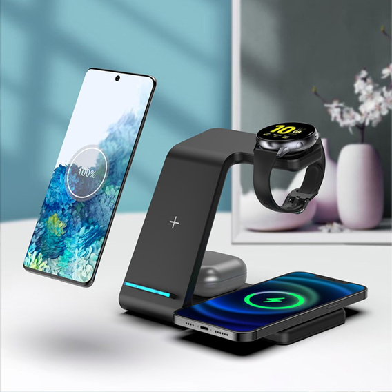 Индуктивное зарядное устройство ERBORD Samsung 4-в-1 для смартфона, Galaxy Watch и Galaxy Buds, черный