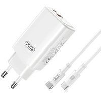 Сетевое зарядное устройство XO CE12, USB-C, 20 Вт + кабель USB-C - Lightning, белый