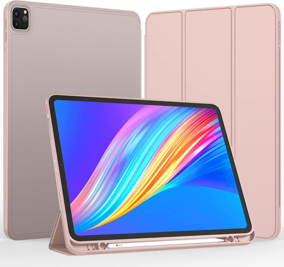 Чехол для iPad Pro 12.9 2022 / 2021 / 2020, Smart Pencil, с держателем стилуса, розовый