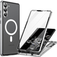 Магнітний чохол Dual Glass MagSafe для Samsung Galaxy S23+ Plus, сріблястий