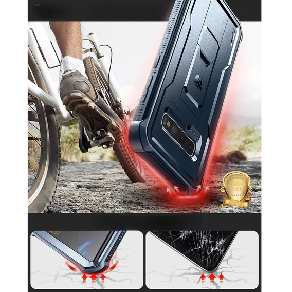 Бронированный чехол для Samsung Galaxy S10, Dexnor Full Body, синий