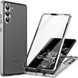 Чехол для Samsung Galaxy S23, Magnetic Dual Glass, серебряный