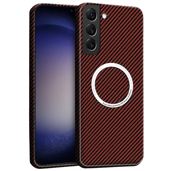 Чoхол до Samsung Galaxy S23, Magsafe Slim Carbon, червоний