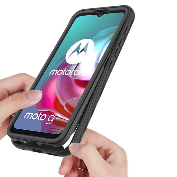 Чoхол Shockproof до Motorola Moto G10 / G20 / G30, із захисним екраном, чорний