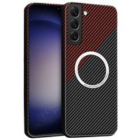 Чехол до Samsung Galaxy S23 Plus, Magsafe Slim Carbon, чёрный / красный