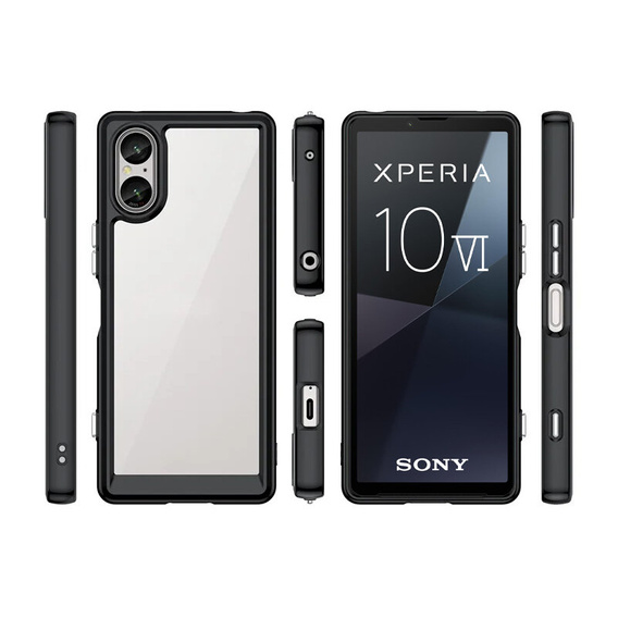 Чoхол до Sony Xperia 10 VI, Fusion Hybrid, прозорий / чорний