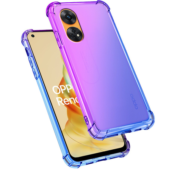 Чехол для Oppo Reno8 T, Gradient Dropproof, Фиолетовый / синий