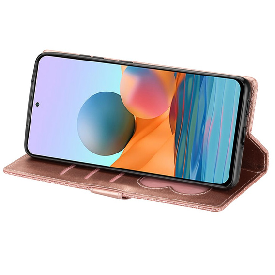 Откидной чехол для Samsung Galaxy A35 5G, Wallet Zipper Pocket Glittery, розовый rose gold