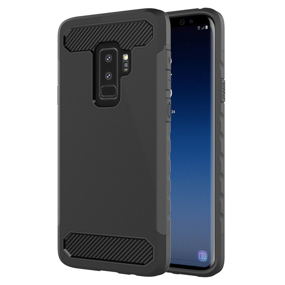 Чехол для Samsung Galaxy S9+ Plus Hybrid Armor Carbon Cover черный