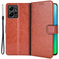 Футляр з клапаном для Xiaomi Redmi Note 12 4G, Crazy Horse Wallet, коричневий