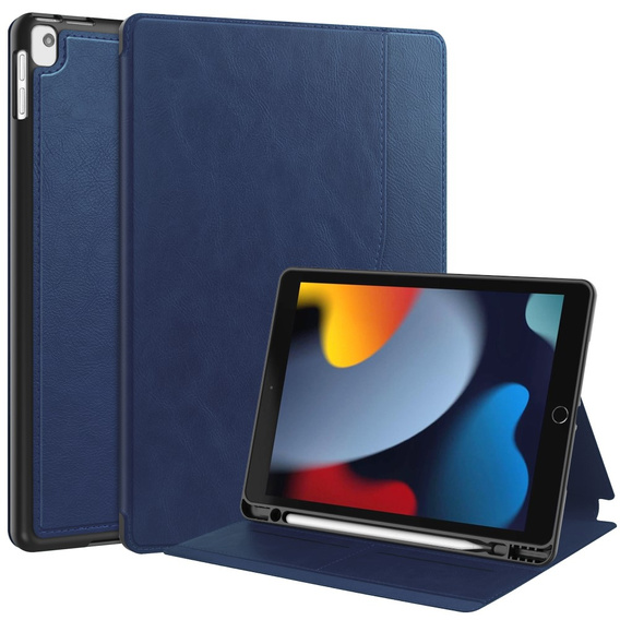 Чехол для iPad 10.2 2021 / 2020 / 2019, Business Card and Pen Slot, синий