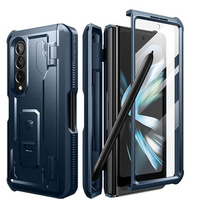 Бронированный чехол для Samsung Galaxy Z Fold 4 5G, Dexnor Full Body S-Pen Slot, темно-синий