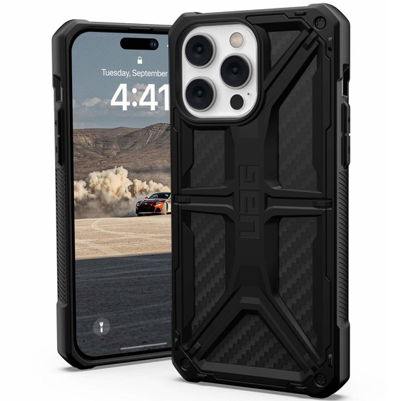 чехол Urban Armor Gear для iPhone 14 Pro Max, Monarch, carbon чёрный