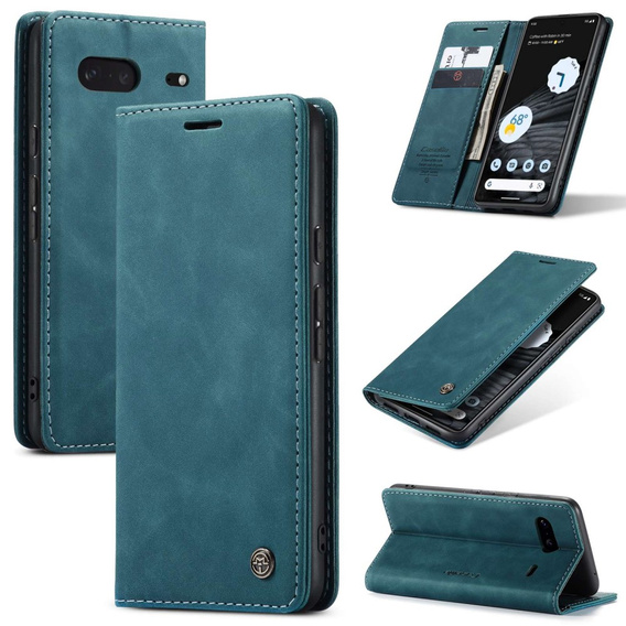 Чехол CASEME для Google Pixel 7, Leather Wallet Case, бирюзовый