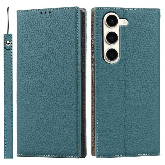 Кожаный чехол для Samsung Galaxy S23 Plus, ERBORD Grain Leather, синий