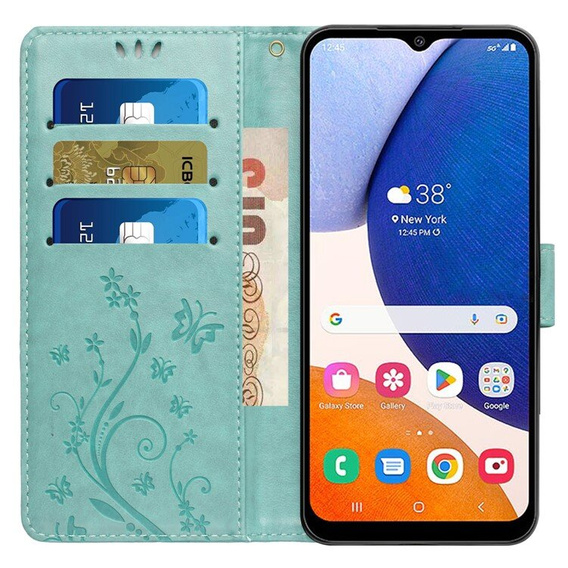 Откидной чехол для Samsung Galaxy A55 5G, Wallet, Butterfly, фиолетовый