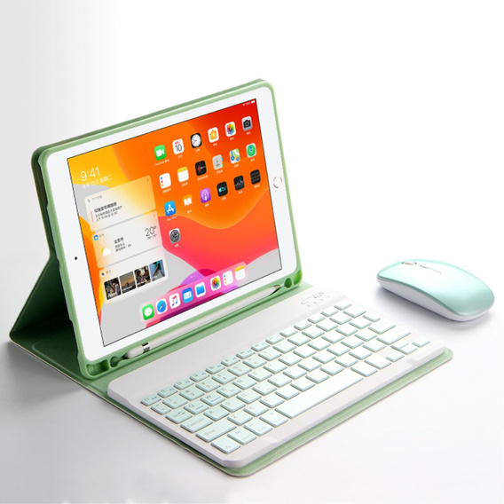 Чехол + клавиатура iPad 10.2 7/8/9 gen 2019/2020/2021, Keyboard Cover Pen Slot, зелёный