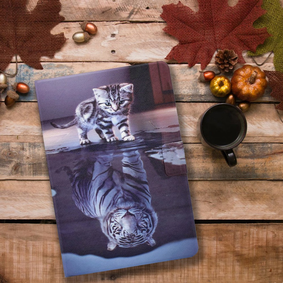 Чехол до Samsung Galaxy Tab A9+ X210 / X215 / X216B, cat and tiger