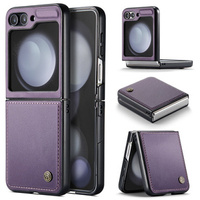 Чохол для Samsung Galaxy Z Flip6 5G, CASE Litchi Leather, фіолетовий