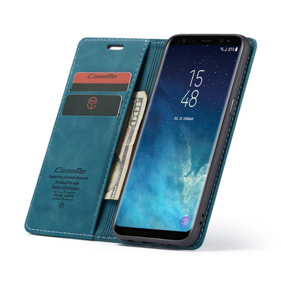 Чехол CASEME для Samsung Galaxy S8, Leather Wallet Case, синий