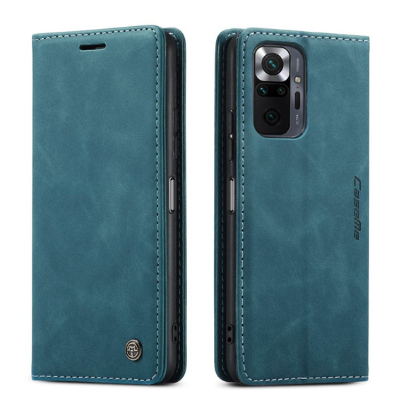 Чехол CASEME для Xiaomi Redmi Note 10 Pro, Leather Wallet Case, синий