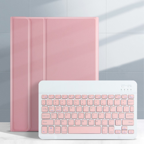 Чехол + клавиатура iPad 10.2 7/8/9 gen 2019/2020/2021, Keyboard Cover Pen Slot, розовый rose gold