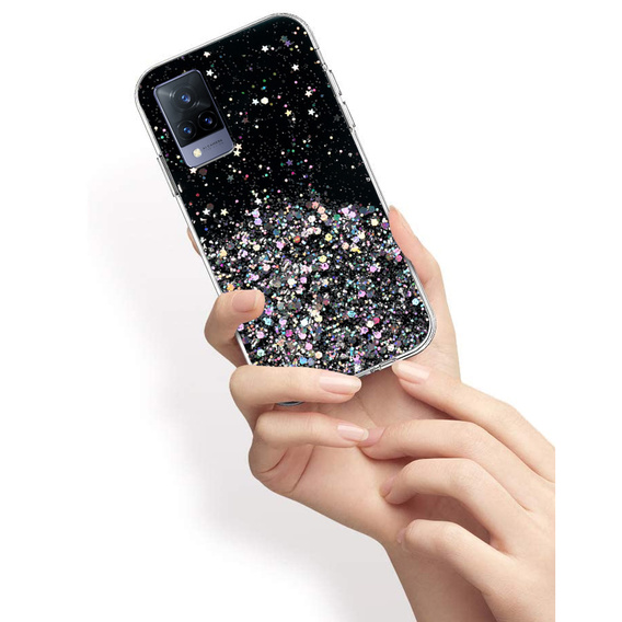 Чехол до Vivo V21 5G, Glittery, чёрный