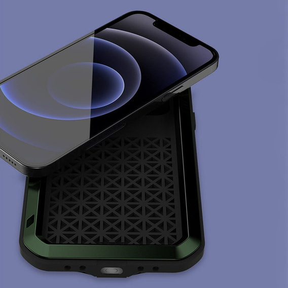 Чoхол Love Mei до iPhone 12 Mini, armored with glass, зелений