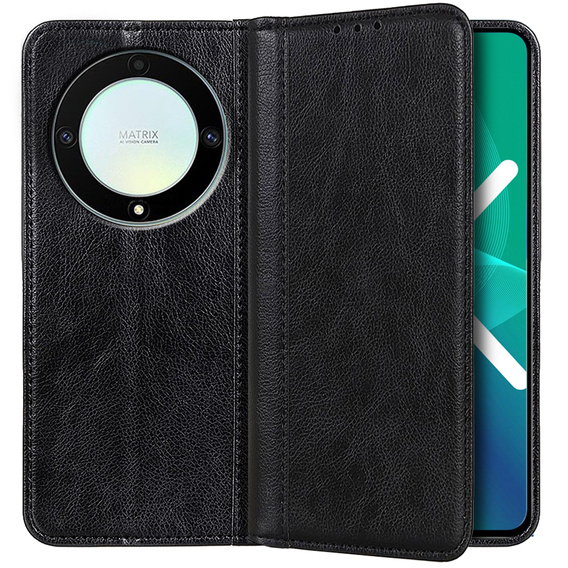 Чехол до Honor Magic 5 Lite 5G, Wallet Litchi Leather, чёрный