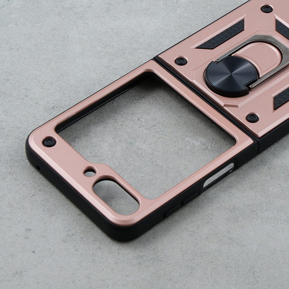Бронированный Чехол до Samsung Galaxy Z Flip5 5G, Nox Case Ring, розовый rose gold