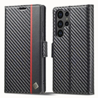 Откидной чехол для Samsung Galaxy S23 Ultra, Carbon LC.IMEEKE, чёрный