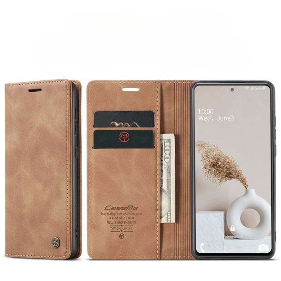 Чехол CASEME для Samsung Galaxy S20 FE, Leather Wallet Case, коричневый