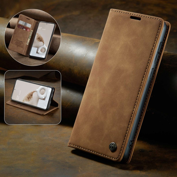 Чехол CASEME для Samsung Galaxy S20 FE, Leather Wallet Case, коричневый