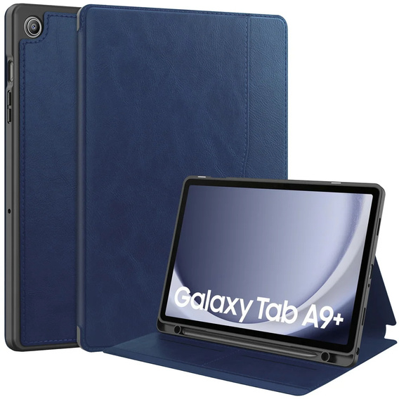 Чехол до Samsung Galaxy Tab A9+, Business Card and Pen Slot, синий