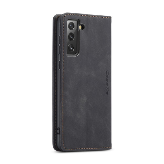 Чехол CASEME для Samsung Galaxy S21 FE, Leather Wallet Case, чёрный