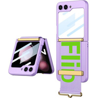 Чехол для Galaxy Z Flip 5, Strap Cover, пурпурный/оранжевый