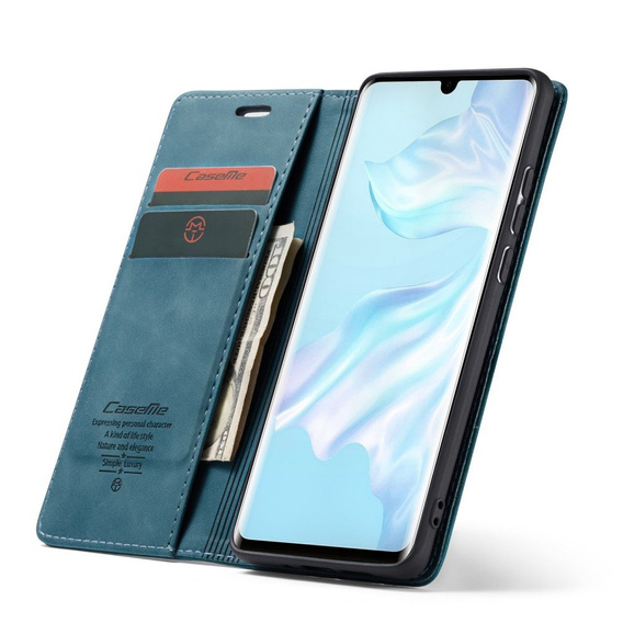 Чехол CASEME для Huawei P30 Pro, Leather Wallet Case, синий