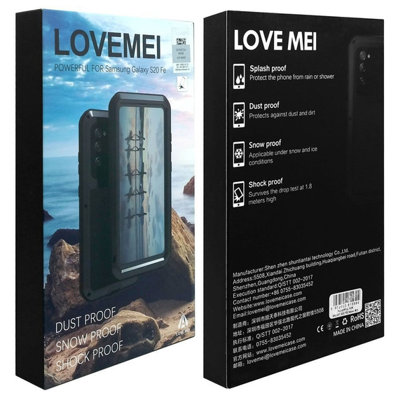 Чехол Love Mei до Samsung Galaxy S20 FE 4G/5G, armored with glass, зелёный