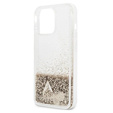 Чехол GUESS до iPhone 14 Pro, Liquid Glitter Charm Hardcase, золотой