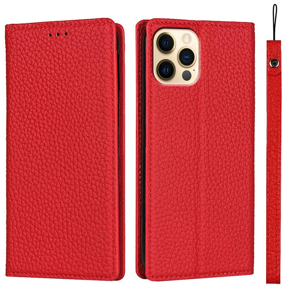 Кожаный чехол для iPhone 13 Pro Max, ERBORD Grain Leather, красный