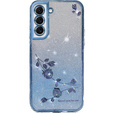 Чехол для Samsung Galaxy S22, Glitter Flower, синий