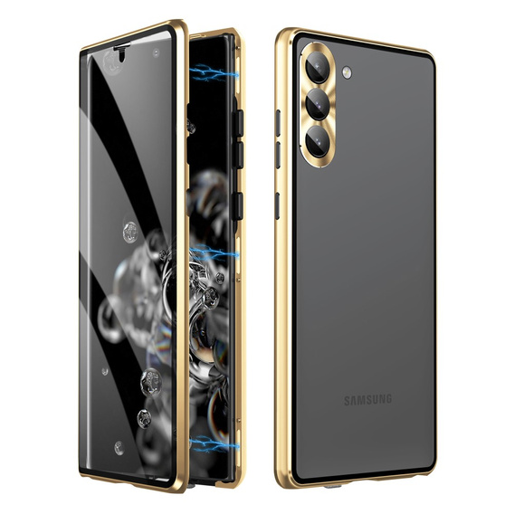 Чохол для Samsung Galaxy S23, Magnetic Dual Glass, золотий