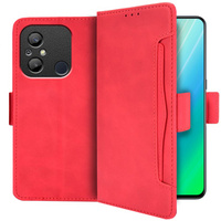 Футляр з клапаном для Xiaomi Redmi 12C, Card Slot, червоний